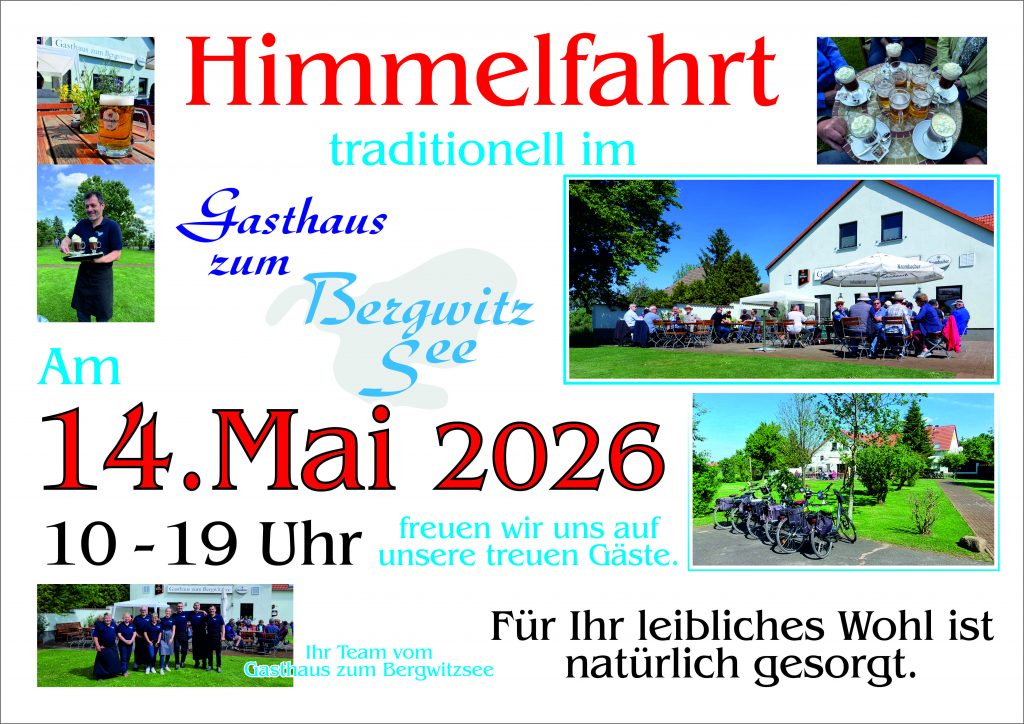 Himmelfahrt 2026 im Gasthaus zum Bergwitzsee